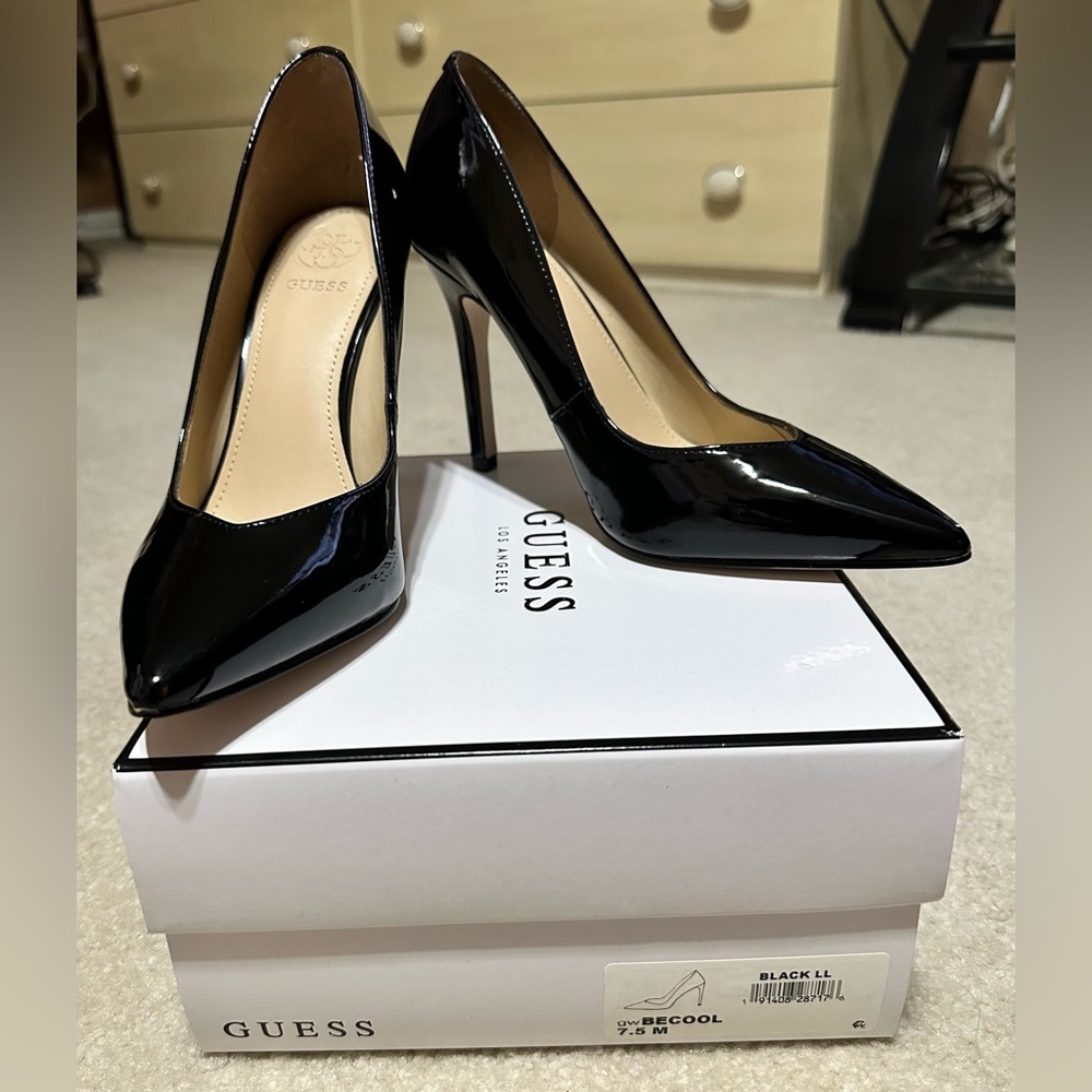 Guess Black Patent Leather Heels